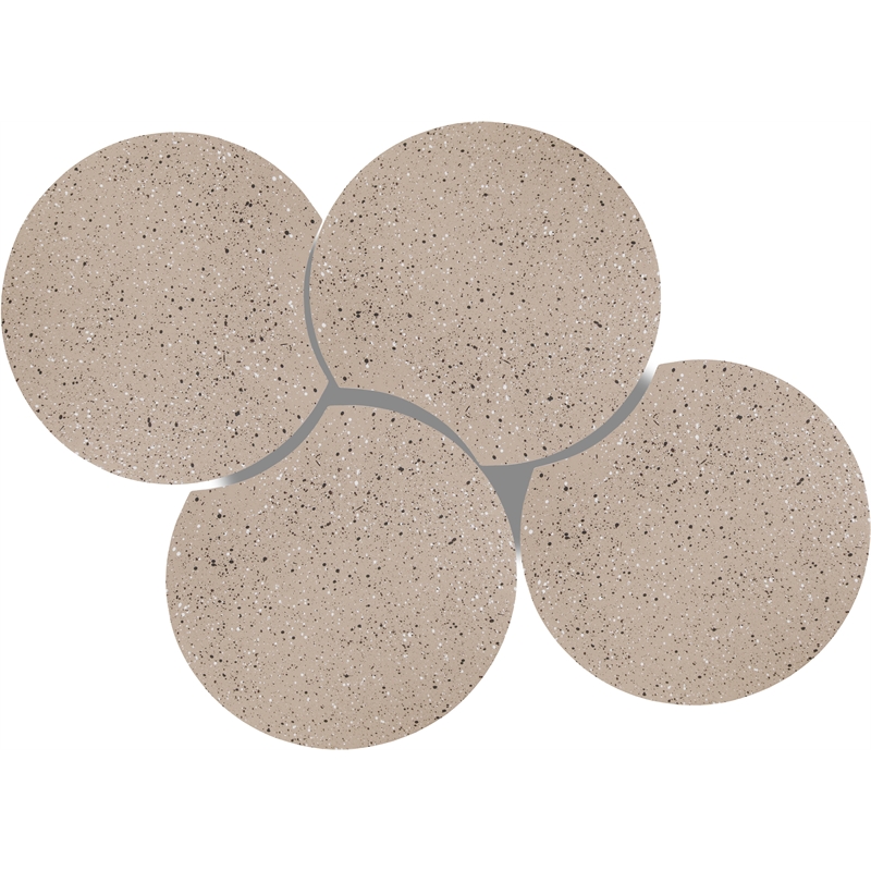 Meridian Furniture Dimple 4 Piece Taupe Terrazzo Pattern Iron Metal Coffee Table