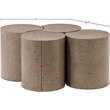 Meridian Furniture Dimple 4 Piece Taupe Terrazzo Pattern Iron Metal Coffee Table