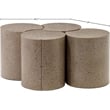 Meridian Furniture Dimple 4 Piece Taupe Terrazzo Pattern Iron Metal Coffee Table