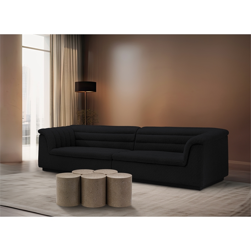 Meridian Furniture Dimple 5 Piece Taupe Terrazzo Pattern Iron Metal Coffee Table