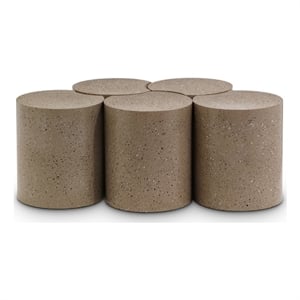 Meridian Furniture Dimple 5 Piece Taupe Terrazzo Pattern Iron Metal Coffee Table