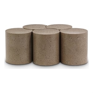 Meridian Furniture Dimple 5 Piece Taupe Terrazzo Pattern Iron Metal Coffee Table