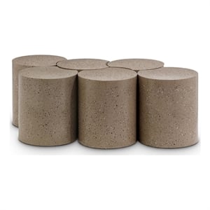 Meridian Furniture Dimple 6 Piece Taupe Terrazzo Pattern Iron Metal Coffee Table
