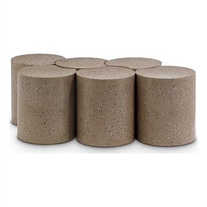 Meridian Furniture Dimple 6 Piece Taupe Terrazzo Pattern Iron Metal Coffee Table