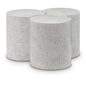 Meridian Furniture Dimple 3 Piece White Terrazzo Pattern Iron Metal Coffee Table