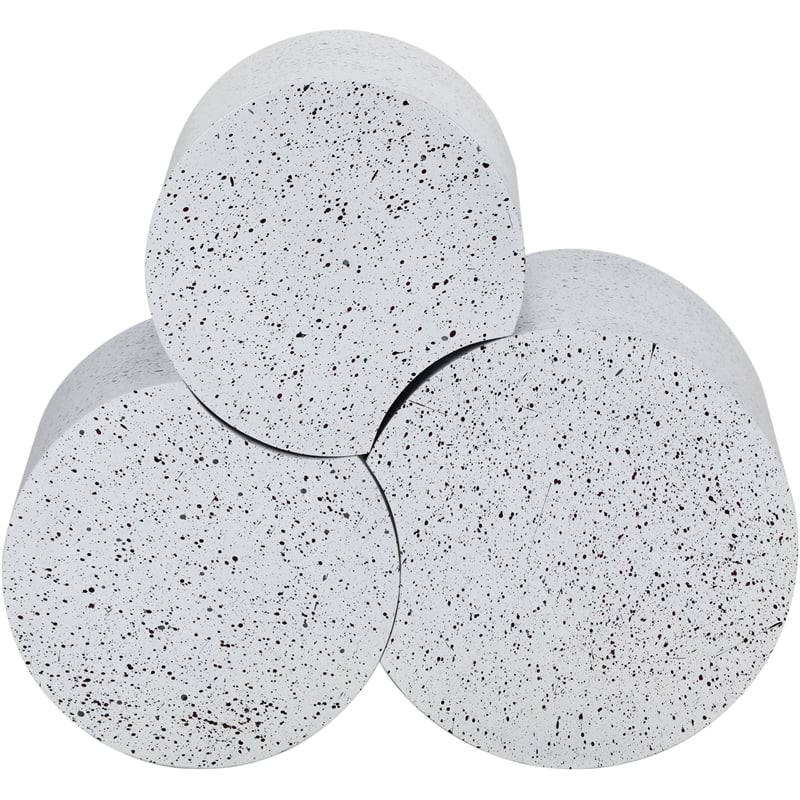Meridian Furniture Dimple 3 Piece White Terrazzo Pattern Iron Metal Coffee Table