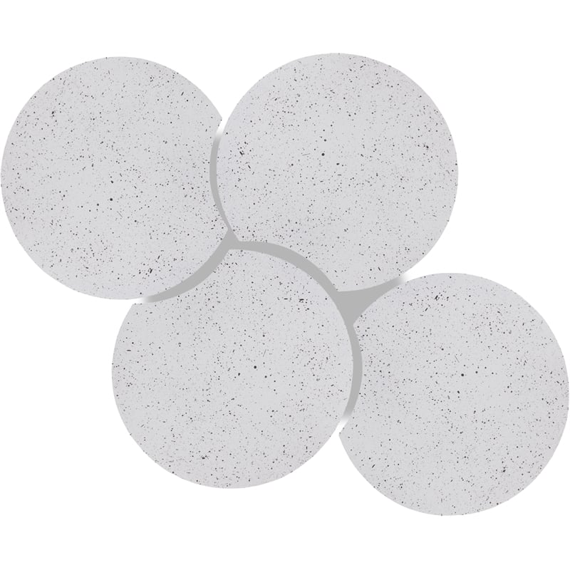 Meridian Furniture Dimple 4 Piece White Terrazzo Pattern Iron Metal Coffee Table