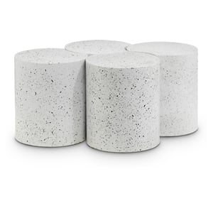 Meridian Furniture Dimple 4 Piece White Terrazzo Pattern Iron Metal Coffee Table