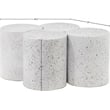 Meridian Furniture Dimple 4 Piece White Terrazzo Pattern Iron Metal Coffee Table