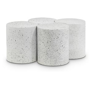 Meridian Furniture Dimple 4 Piece White Terrazzo Pattern Iron Metal Coffee Table