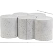 Meridian Furniture Dimple 5 Piece White Terrazzo Pattern Iron Metal Coffee Table