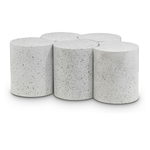 Meridian Furniture Dimple 5 Piece White Terrazzo Pattern Iron Metal Coffee Table