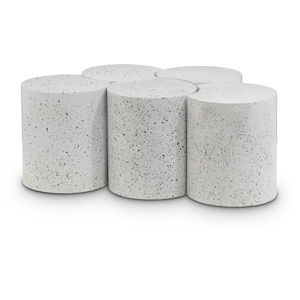 Meridian Furniture Dimple 5 Piece White Terrazzo Pattern Iron Metal Coffee Table