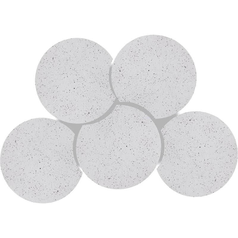 Meridian Furniture Dimple 5 Piece White Terrazzo Pattern Iron Metal Coffee Table