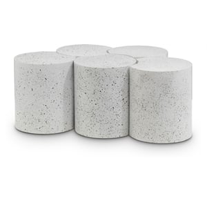Meridian Furniture Dimple 5 Piece White Terrazzo Pattern Iron Metal Coffee Table