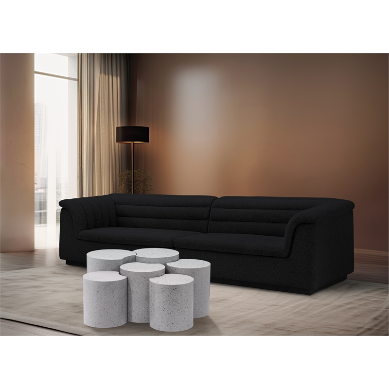 Meridian Furniture Dimple 6 Piece White Terrazzo Pattern Iron Metal Coffee Table