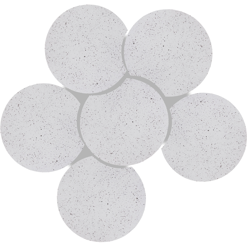 Meridian Furniture Dimple 6 Piece White Terrazzo Pattern Iron Metal Coffee Table