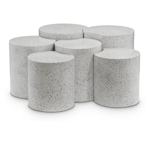 Meridian Furniture Dimple 6 Piece White Terrazzo Pattern Iron Metal Coffee Table