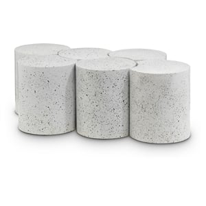 Meridian Furniture Dimple 6 Piece White Terrazzo Pattern Iron Metal Coffee Table
