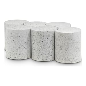 Meridian Furniture Dimple 6 Piece White Terrazzo Pattern Iron Metal Coffee Table