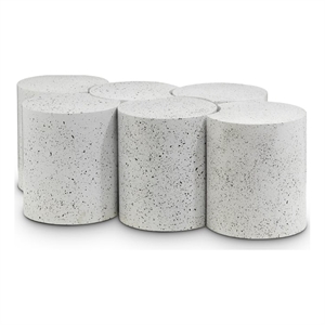 Meridian Furniture Dimple 6 Piece White Terrazzo Pattern Iron Metal Coffee Table