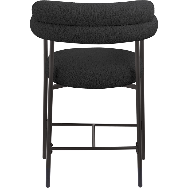 Meridian Furniture Blake Black Boucle Fabric Counter Stool (Set of 2)