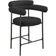 Meridian Furniture Blake Black Boucle Fabric Counter Stool (Set of 2)