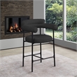 Meridian Furniture Blake Black Boucle Fabric Counter Stool (Set of 2)
