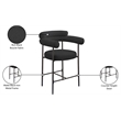 Meridian Furniture Blake Black Boucle Fabric Counter Stool (Set of 2)