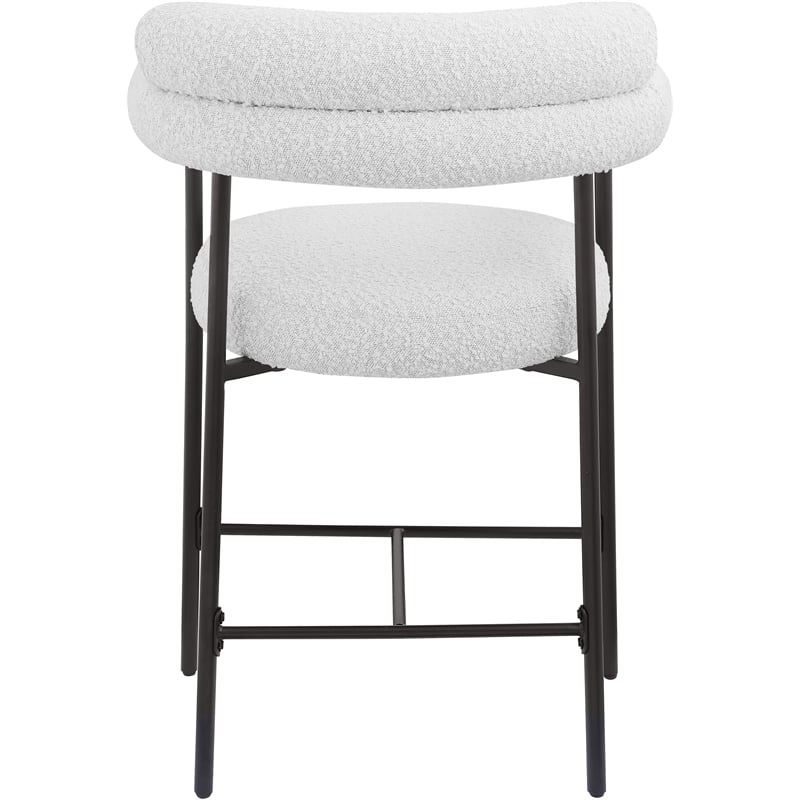 Meridian Furniture Blake Cream Boucle Fabric Counter Stool (Set of 2)