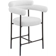 Meridian Furniture Blake Cream Boucle Fabric Counter Stool (Set of 2)