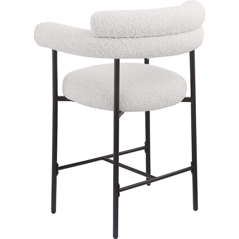 Meridian Furniture Blake Cream Boucle Fabric Counter Stool (Set of 2)