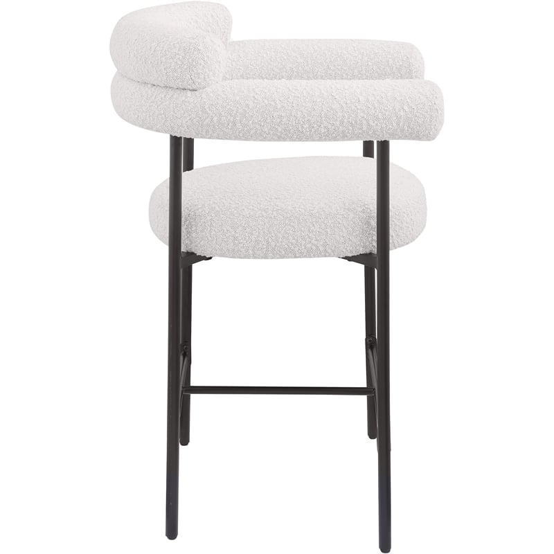 Meridian Furniture Blake Cream Boucle Fabric Counter Stool (Set of 2)
