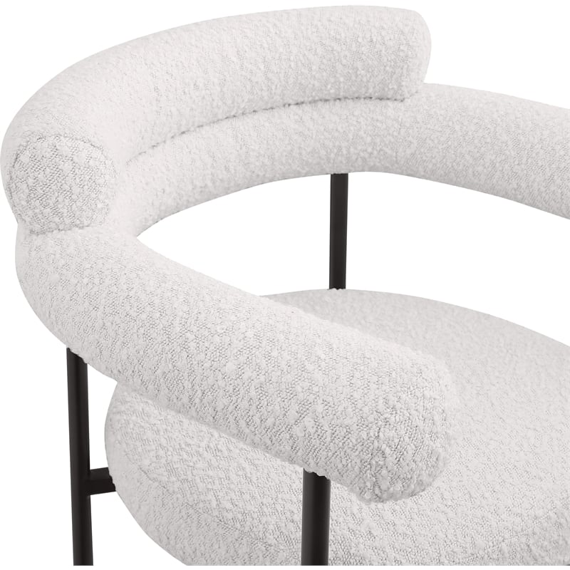 Meridian Furniture Blake Cream Boucle Fabric Counter Stool (Set of 2)