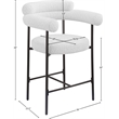Meridian Furniture Blake Cream Boucle Fabric Counter Stool (Set of 2)