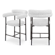 Meridian Furniture Blake Cream Boucle Fabric Counter Stool (Set of 2)