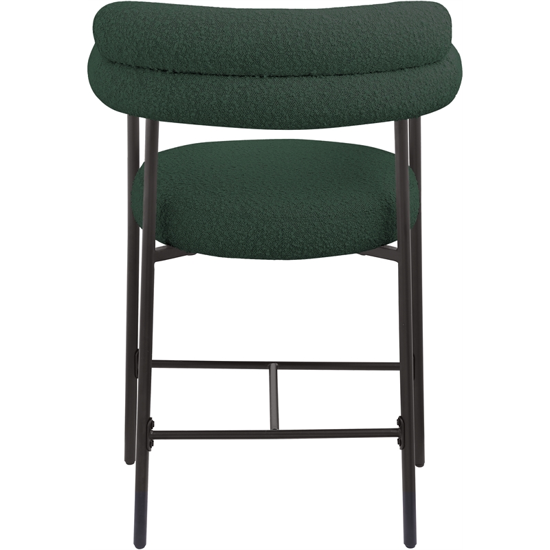 Meridian Furniture Blake Green Boucle Fabric Counter Stool (Set of 2)