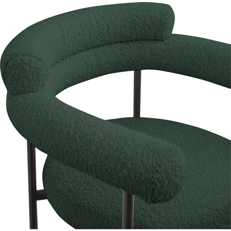 Meridian Furniture Blake Green Boucle Fabric Counter Stool (Set of 2)