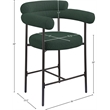 Meridian Furniture Blake Green Boucle Fabric Counter Stool (Set of 2)
