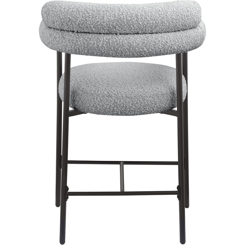 Meridian Furniture Blake Grey Boucle Fabric Counter Stool (Set of 2)