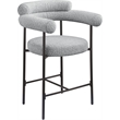 Meridian Furniture Blake Grey Boucle Fabric Counter Stool (Set of 2)