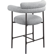 Meridian Furniture Blake Grey Boucle Fabric Counter Stool (Set of 2)