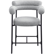 Meridian Furniture Blake Grey Boucle Fabric Counter Stool (Set of 2)