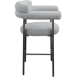 Meridian Furniture Blake Grey Boucle Fabric Counter Stool (Set of 2)