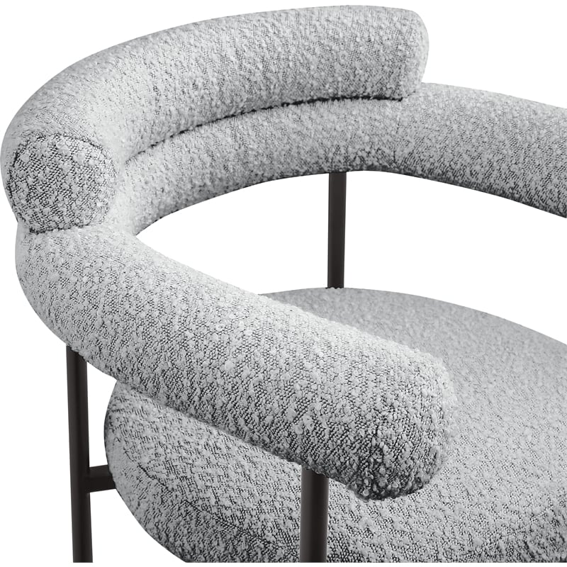 Meridian Furniture Blake Grey Boucle Fabric Counter Stool (Set of 2)