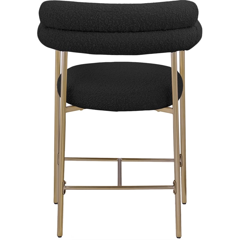 Meridian Furniture Blake Black Boucle Fabric Counter Stool (Set of 2)