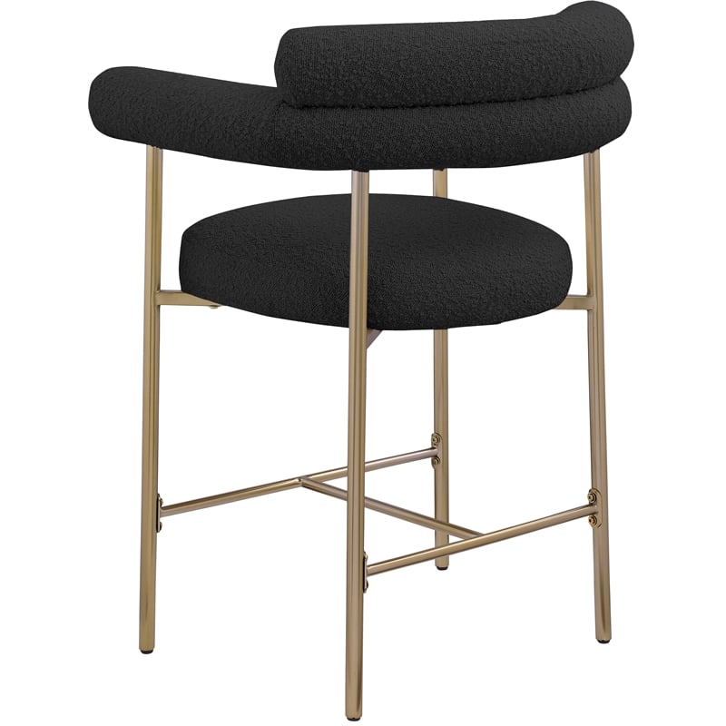 Meridian Furniture Blake Black Boucle Fabric Counter Stool (Set of 2)