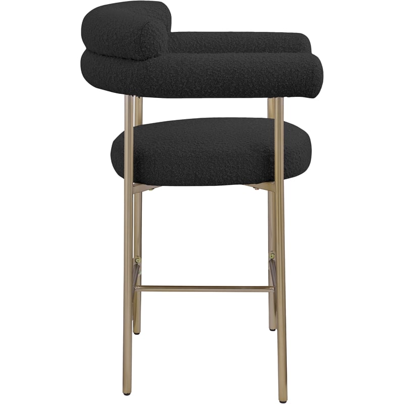 Meridian Furniture Blake Black Boucle Fabric Counter Stool (Set of 2)