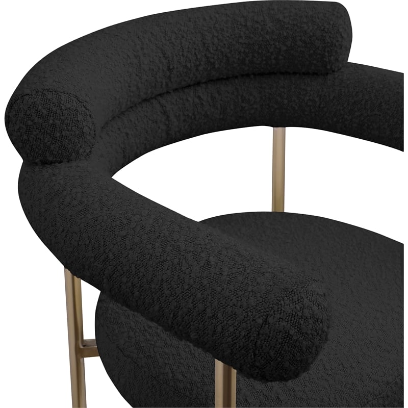 Meridian Furniture Blake Black Boucle Fabric Counter Stool (Set of 2)