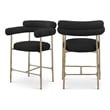 Meridian Furniture Blake Black Boucle Fabric Counter Stool (Set of 2)